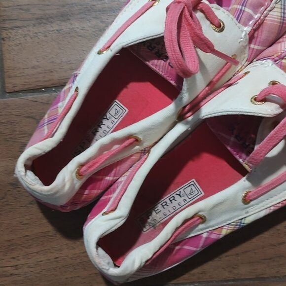 Sperry 9 pink plaid loafers slip on - Picture 5 of 5